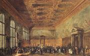 Francesco Guardi rThe Doge Grants an Andience in the Sala del Collegin in the Ducal Palace (mk05) oil painting reproduction